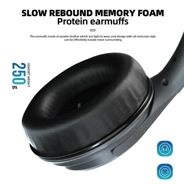 EL-A3i HiFi Stereo Wireless Headphones - Over-Ear ANC Headset with Deep Bass