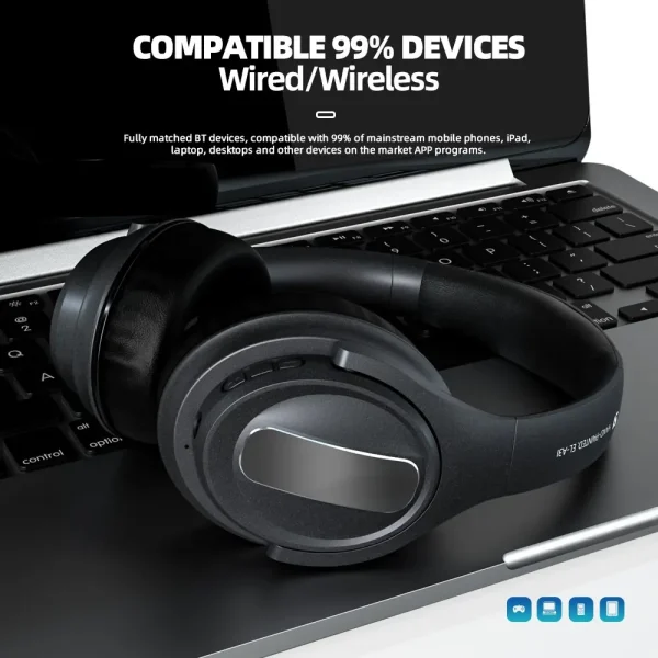 EL-A3i HiFi Stereo Wireless Headphones - Over-Ear ANC Headset with Deep Bass