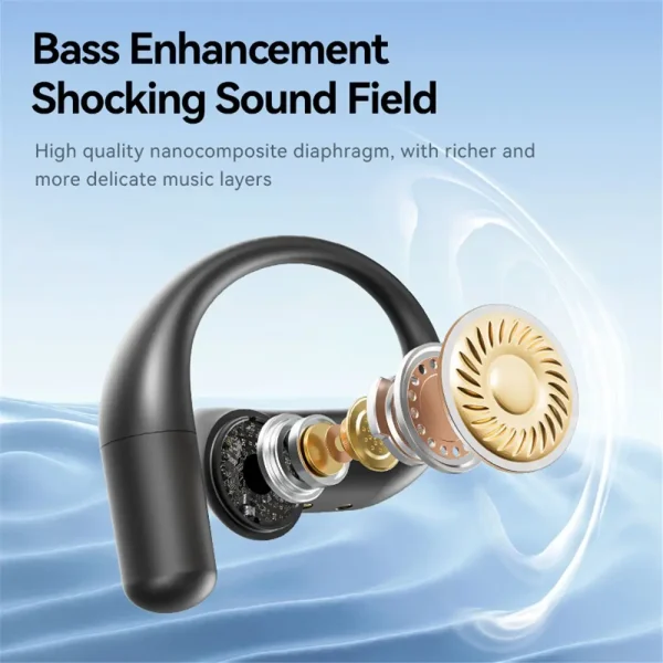 M118 wireless sports earbuds with ear hooks (5) M118 Wireless Sports Earbuds with Ear Hooks – Bluetooth 5.4 Waterproof Running Headphones