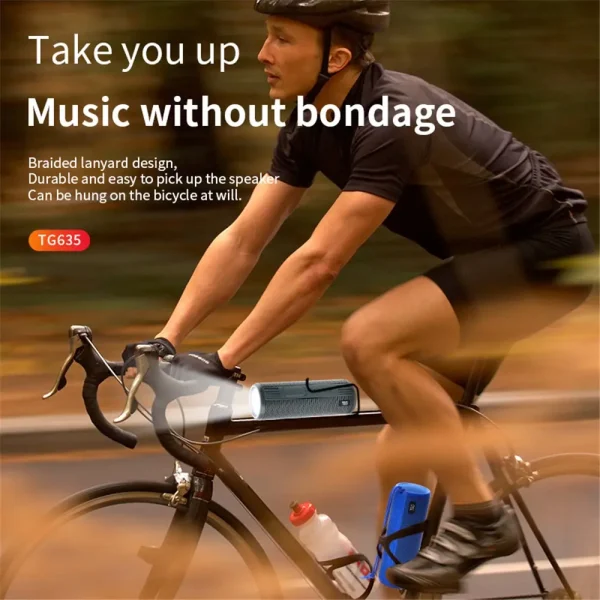 Portable Outdoor Wireless Speaker with 300m LED Flashlight & TWS Stereo Bass