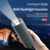 Portable Outdoor Wireless Speaker with 300m LED Flashlight & TWS Stereo Bass
