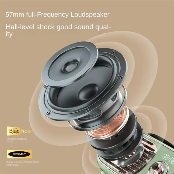 Retro Bluetooth Speaker Record Player - Vintage Style Desk Decor with Rotating Vinyl Disc