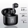 Wireless Earbuds Bluetooth 5.3 with Digital Charging Case, Hi-Fi Stereo & Deep Bass Waterproof Earphones for iPhone & Android