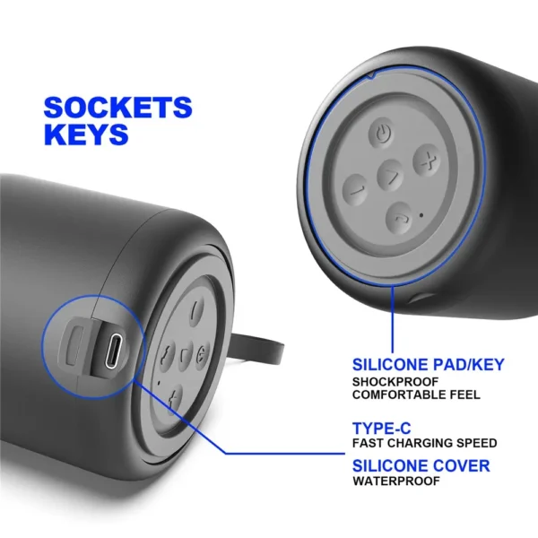 F11 Mini Waterproof Bluetooth Speaker with TWS Pairing & Long Battery Life