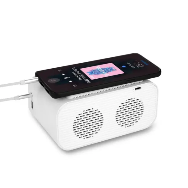 5-in-1 Bedside Smart Alarm Clock & Bluetooth Speaker with Wireless Charger