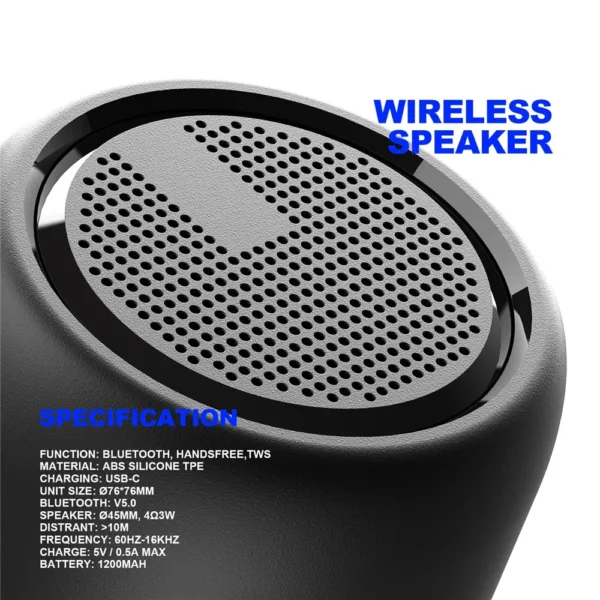 F11 Mini Waterproof Bluetooth Speaker with TWS Pairing & Long Battery Life