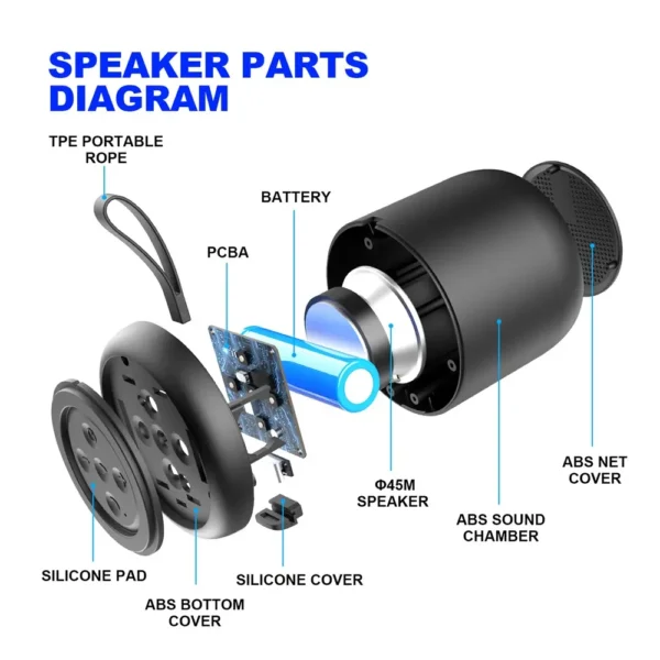 F11 Mini Waterproof Bluetooth Speaker with TWS Pairing & Long Battery Life