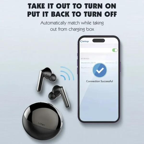 LDNIO T01 True Wireless Earbuds with Bluetooth 5.3, ANC & 20H Battery