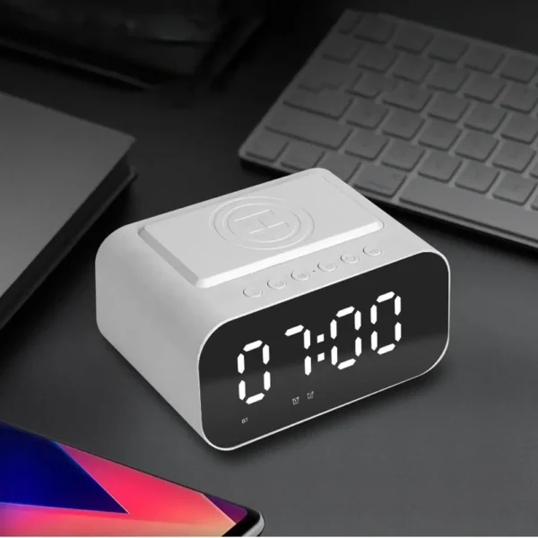5-in-1 Bedside Smart Alarm Clock & Bluetooth Speaker with Wireless Charger