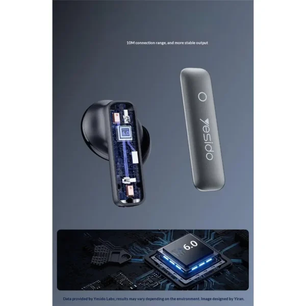 YESIDO TWS43 True Wireless Earbuds with Active Noise Cancellation & Bluetooth 6.0