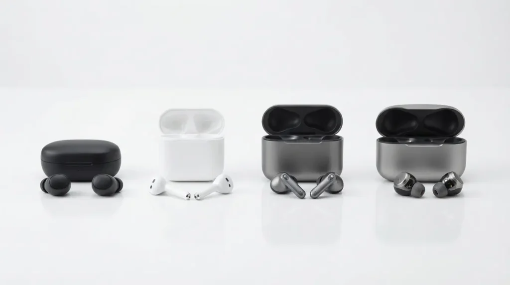 wireless earbuds price tiers from budget to premium compared side by side