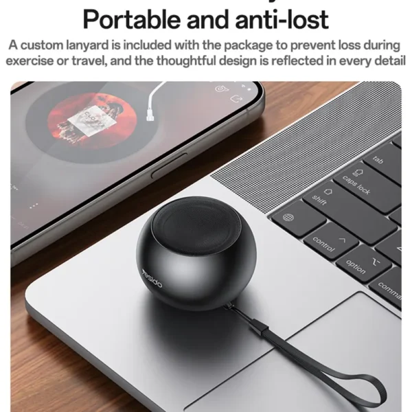 TWS bluetooth speaker, aluminum Yesido Mini Wireless Speaker: Sleek Premium Aluminum Build + TWS Pairing