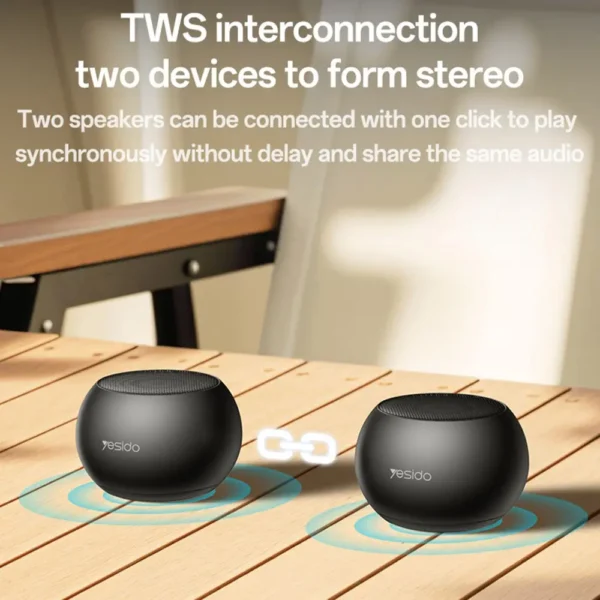 small bluetooth speaker, TWS bluetooth speaker, aluminum Yesido Mini Wireless Speaker: Sleek Premium Aluminum Build + TWS Pairing