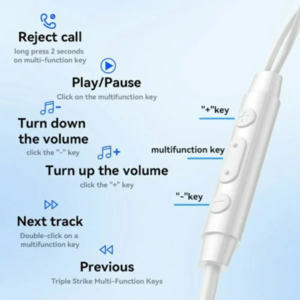 YESIDO Premium USB-C Wired Earphones with HD Mic