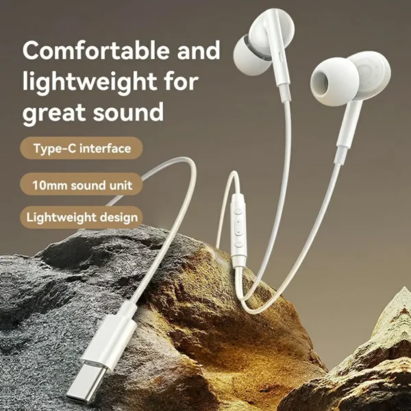 YESIDO Premium USB-C Wired Earphones with HD Mic