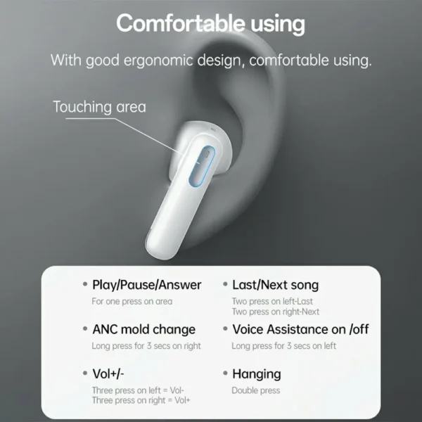 YESIDO TWS34 Wireless Earbuds with ANC+ENC & Bluetooth 5.3